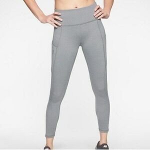 Athleta Gray All In Pocket Tights Leggings 7/8 Length Gray Heather Size Small